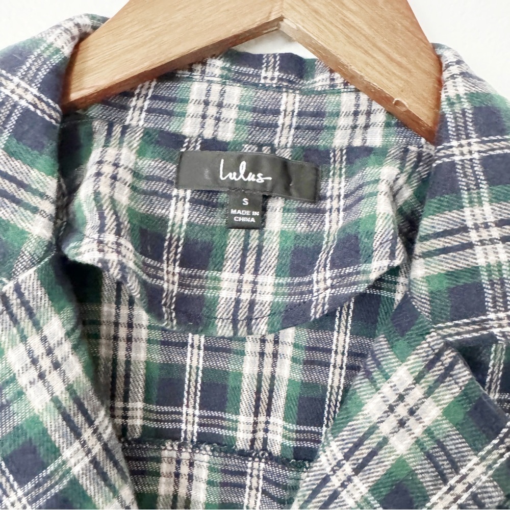 Blue green plaid lulus dress small - Picture 3 of 4